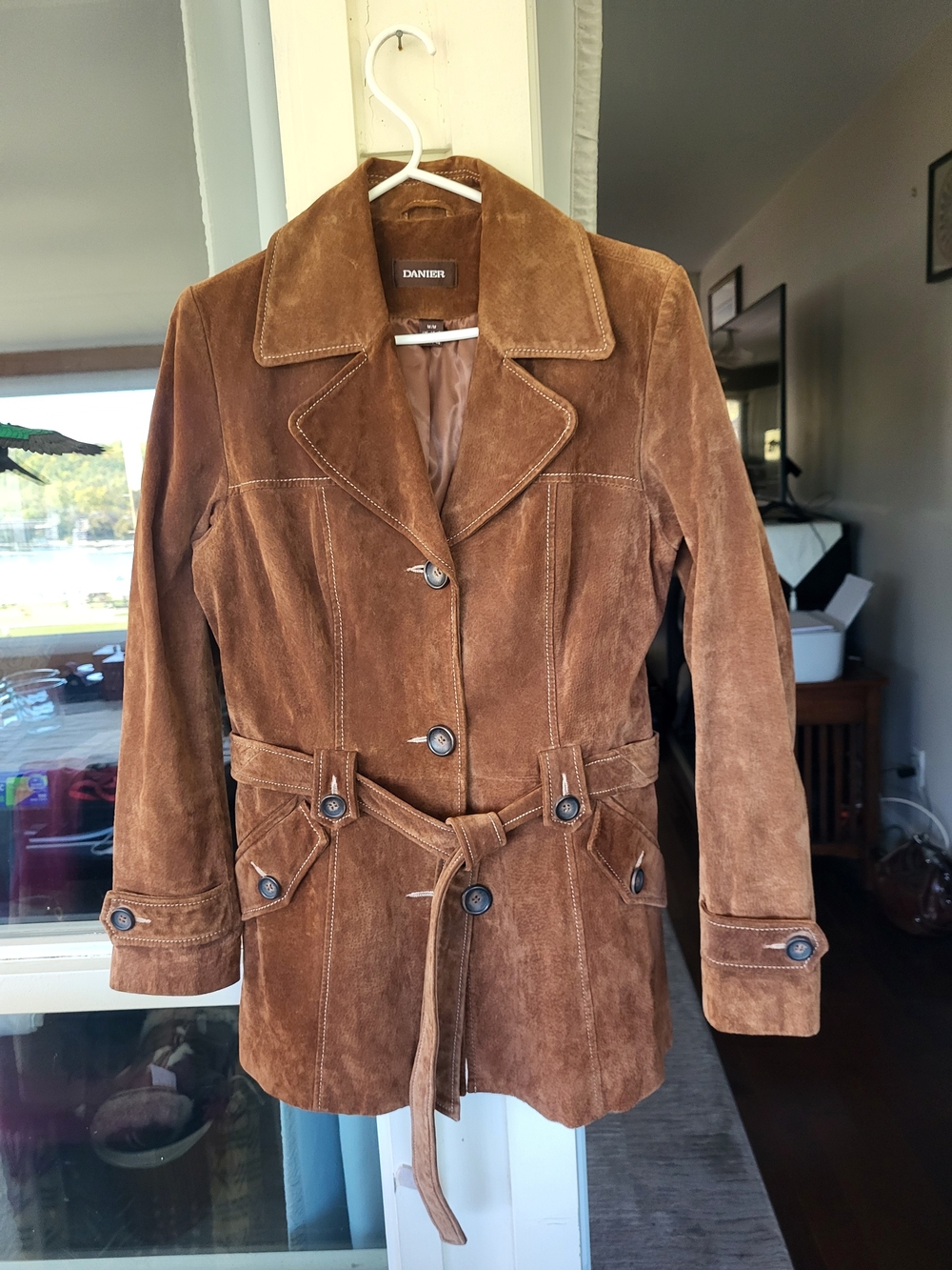 Vintage Danier Women's Brown Suede Belted Trench Coat